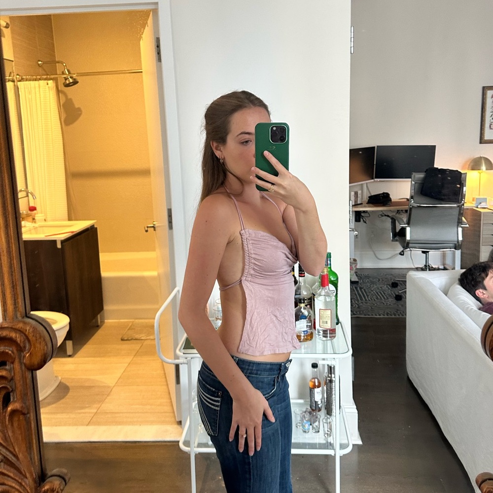 Free People Backless Light Pink Top